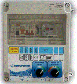 Quadro elétrico para piscinas e spas