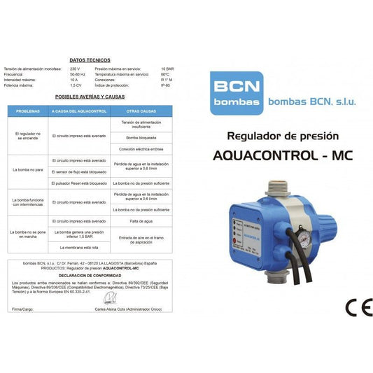 Regulador de pressão BCN Aquacontrol MC 9602