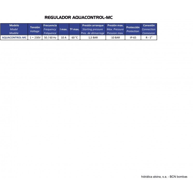 Regulador de pressão BCN Aquacontrol MC 9602